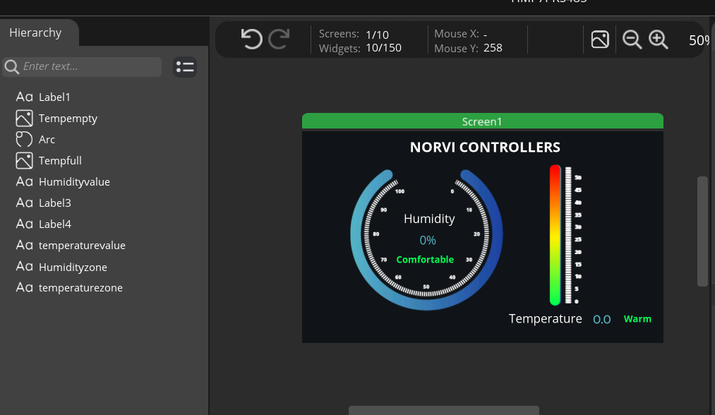 NORVI ESP-HMI-7C as a MODBUS RTU Master - Completed HMI Design