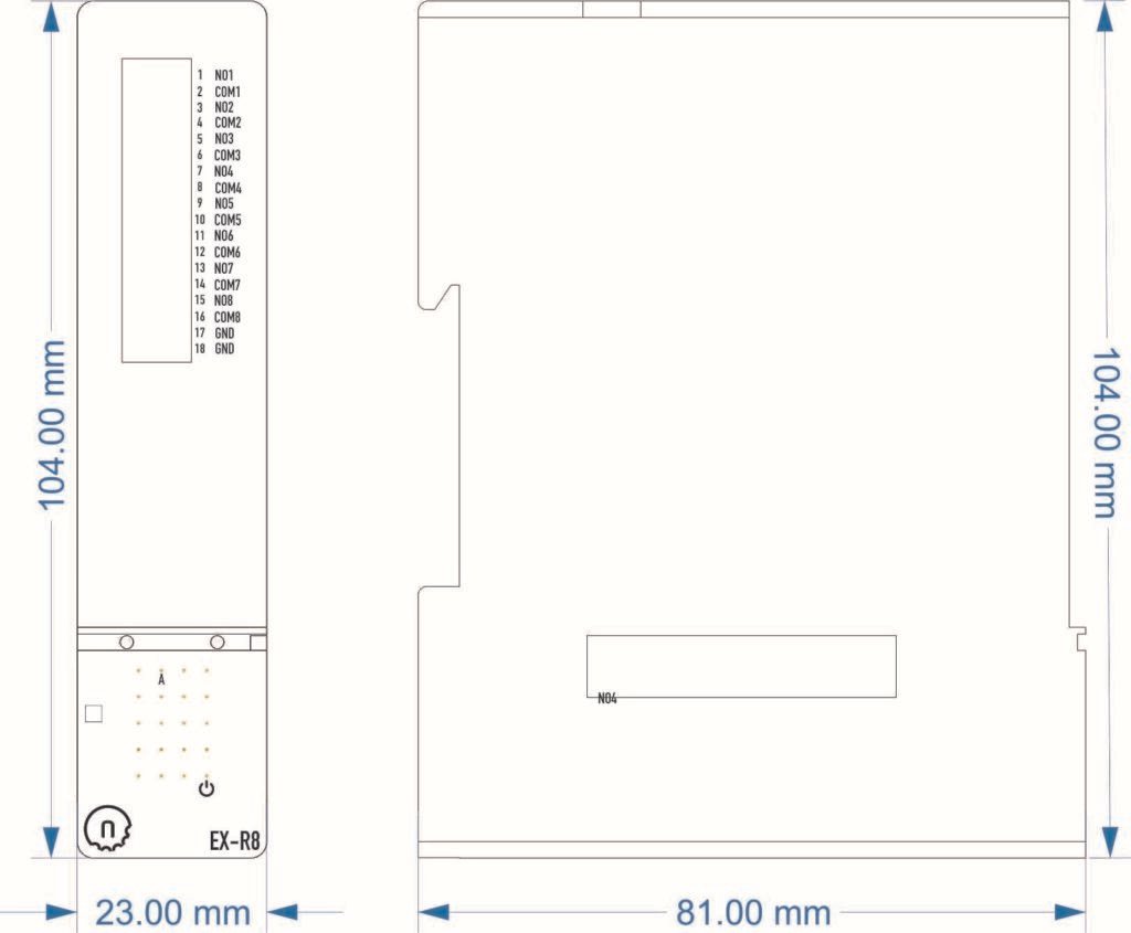 NORVI X-R8 Enclosure Measurements