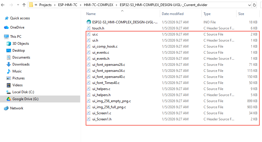 Replaced files in the Example program