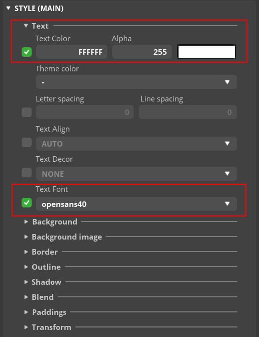 Set Project Title's Styles