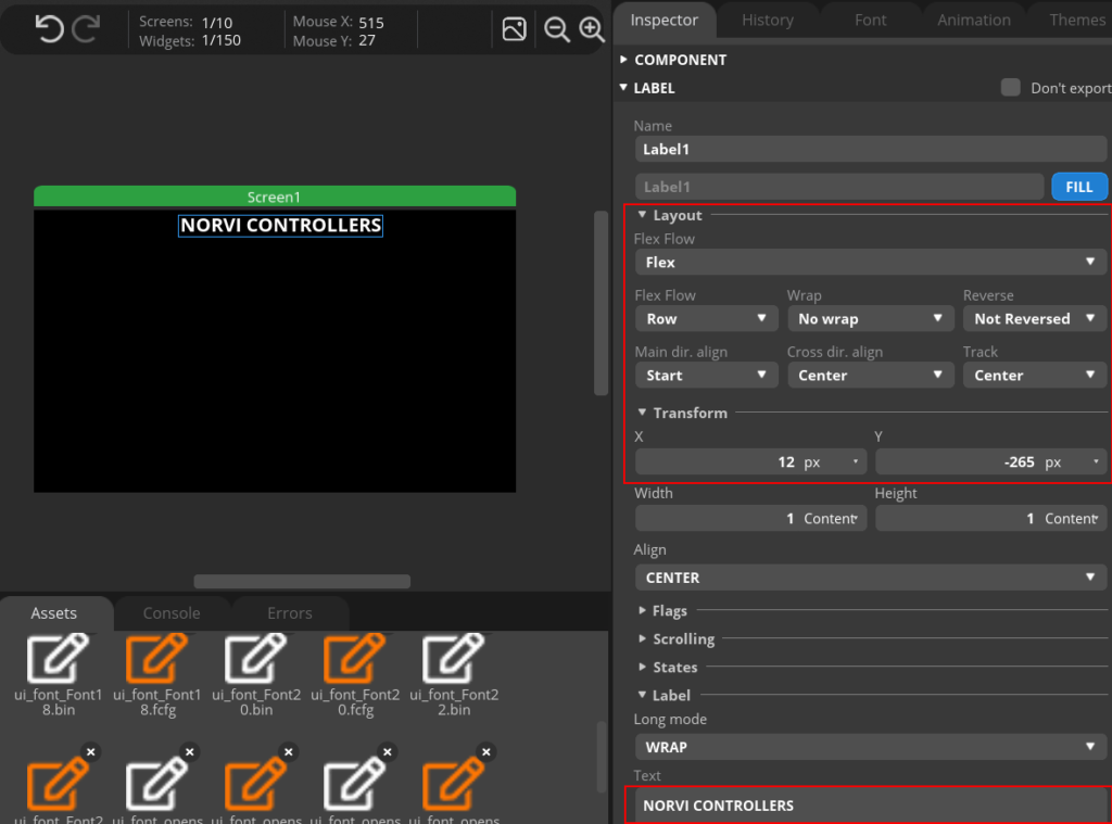 Set Project title layouts