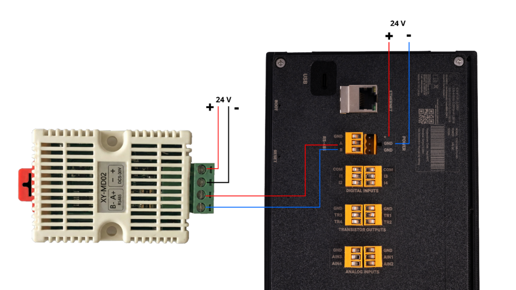 NORVI ESP-HMI-7C as a MODBUS RTU Master - Wiring Diagram