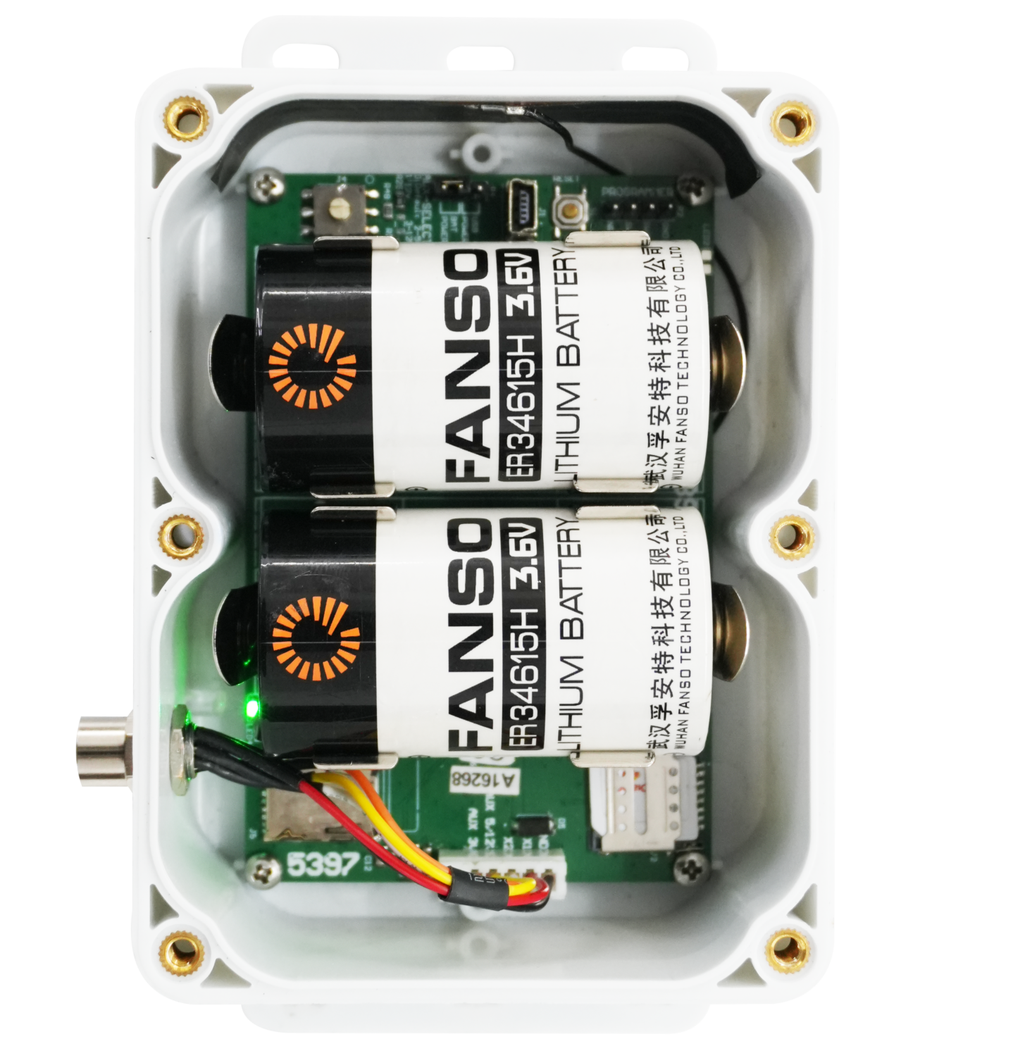 NORVI EC-M12 internal battery pack and PCB view