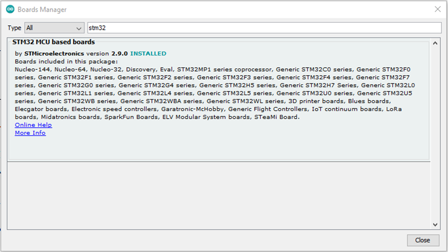 STM32 Board Selection