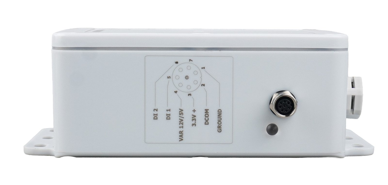 NORVI EC-M12 Model C port view showing the industrial enclosure and external connections